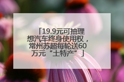 19.9元可抽理想汽车终身使用权，常州苏超每轮送60万元“土特产”