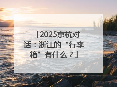 2025京杭对话：浙江的“行李箱”有什么？