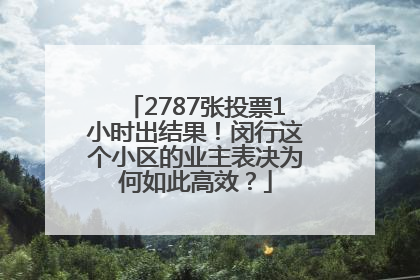 2787张投票1小时出结果！闵行这个小区的业主表决为何如此高效？