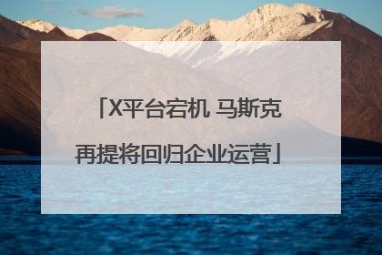 X平台宕机 马斯克再提将回归企业运营